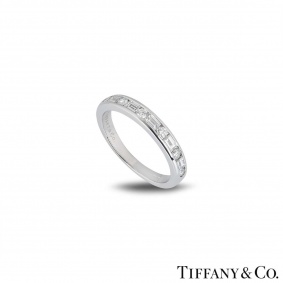 Tiffany & Co. Platinum Diamond Channel Set Band Ring Tiffany & Co. Platinum Diamond Channel Set Band Ring